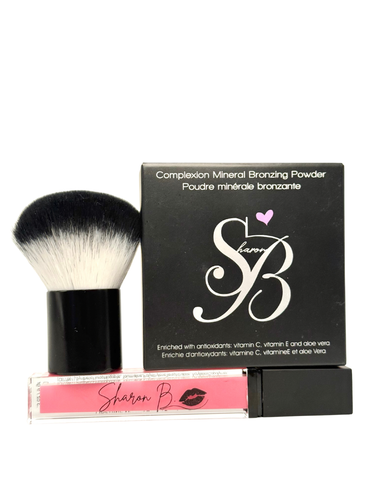 Bronzer + Brush + Lip Gloss Combo